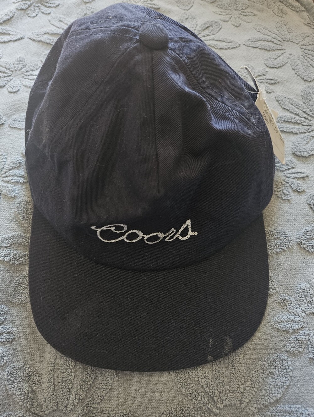 Brixton Coors Sample Navy Cap with White Script Logo